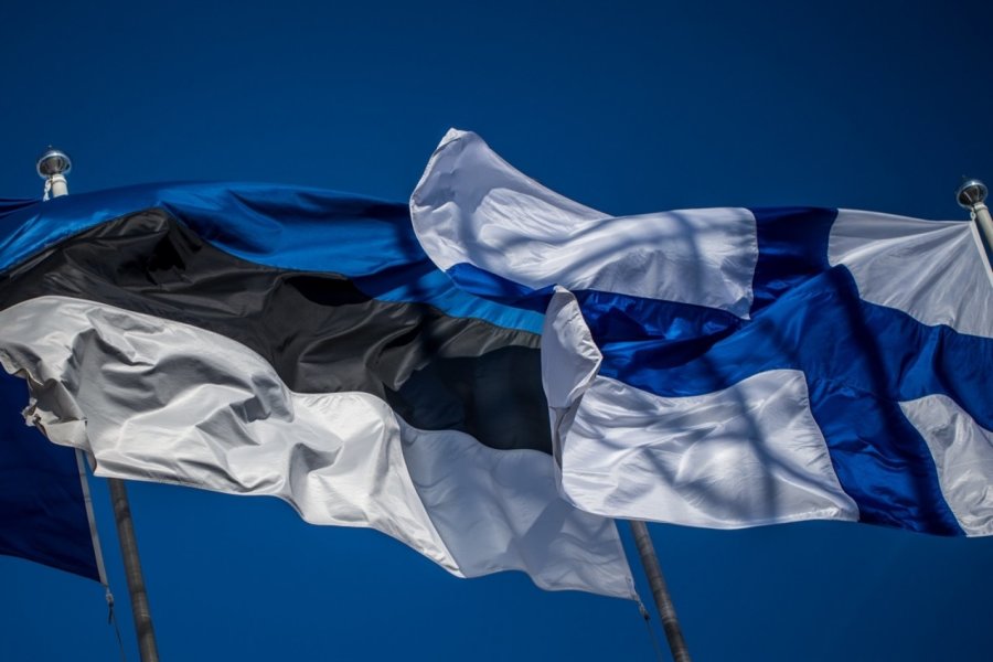 Флаги Финляндии и Эстонии