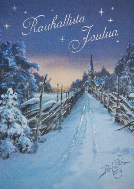 Рождественская открытка на финском языке: Rauhallista Joulua