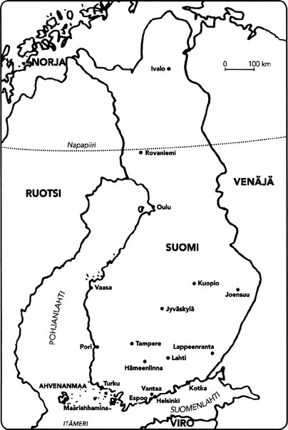 карта Финляндии с городами