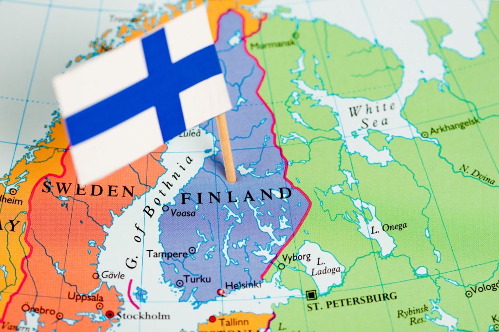 граница России и Финляндии на карте