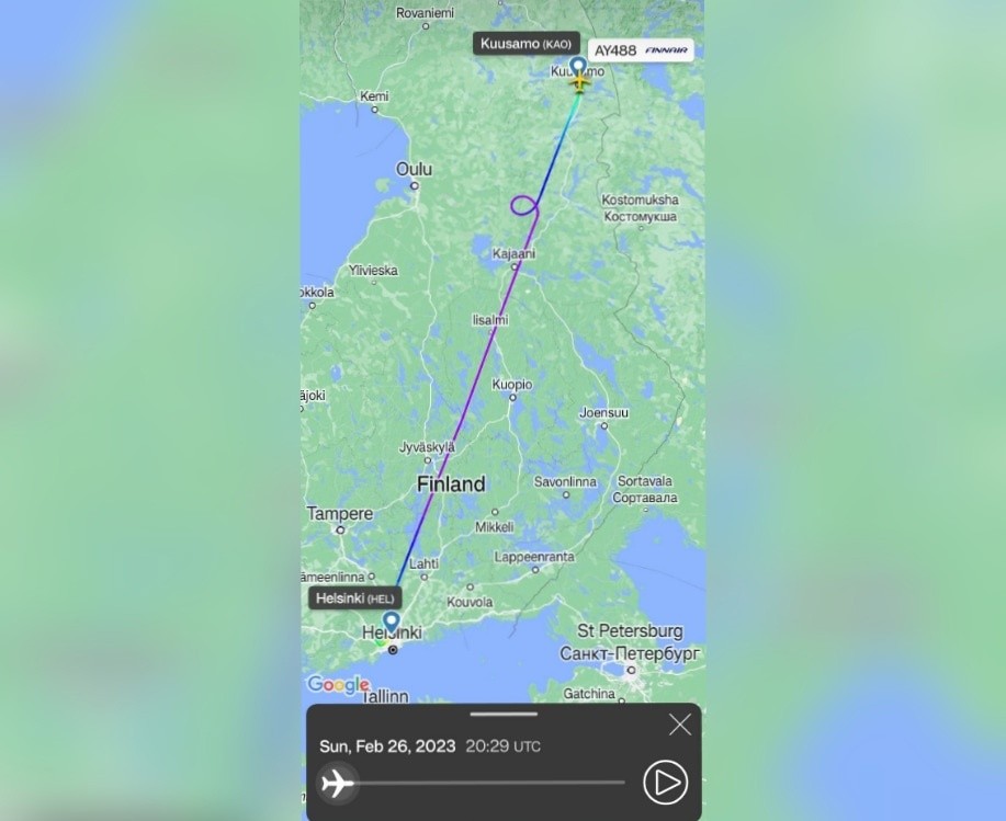 маршрут рейса Finnair AY488